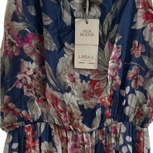 NWT LARA G made in Italy Floral Silk Blend Maxi Dress 👗 - Picture 5 of 6